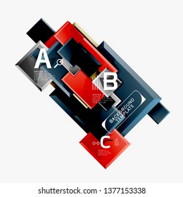 Plano de fundo abstrato de banner quadrado mínimo, efeito 3d moderno