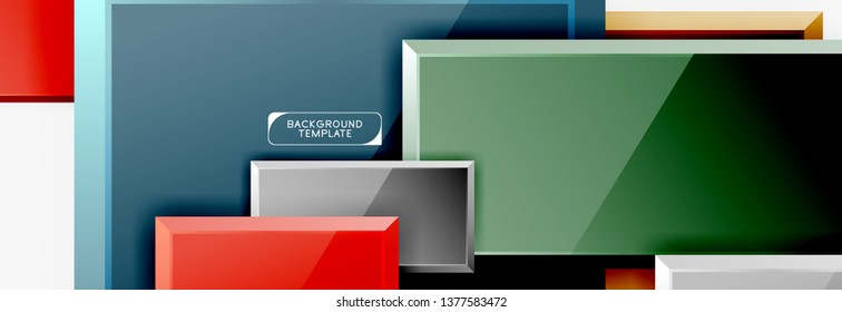 Minimal square banner abstract background, 3d modern effect