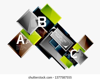 Minimal square banner abstract background, 3d modern effect