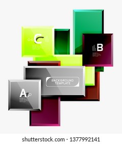 Minimal square banner abstract background, 3d modern effect