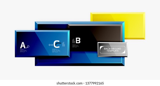 Minimal square banner abstract background, 3d modern effect