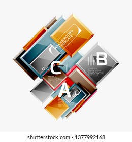 Minimal square banner abstract background, 3d modern effect