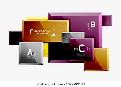 Fondo abstracto de banner cuadrado mínimo, efecto moderno 3d