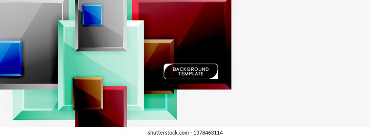 Fondo abstracto de banner cuadrado mínimo, efecto moderno 3d