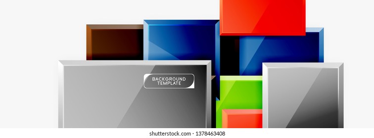 Minimal square banner abstract background, 3d modern effect