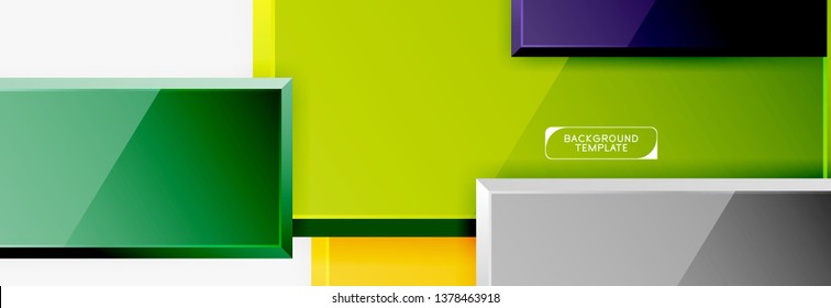 Minimal square banner abstract background, 3d modern effect