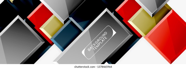 Minimaler quadratischer Banner abstrakter Hintergrund, 3D-moderner Effekt
