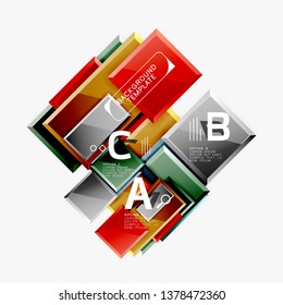 Minimal square banner abstract background, 3d modern effect