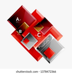 Minimal square banner abstract background, 3d modern effect