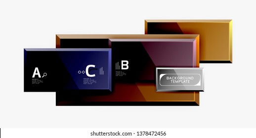 Minimal square banner abstract background, 3d modern effect
