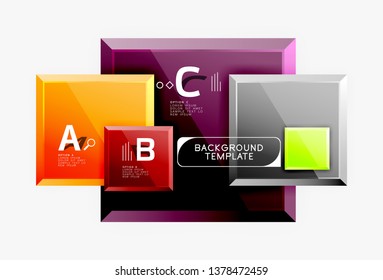Minimaler quadratischer Banner abstrakter Hintergrund, 3D-moderner Effekt