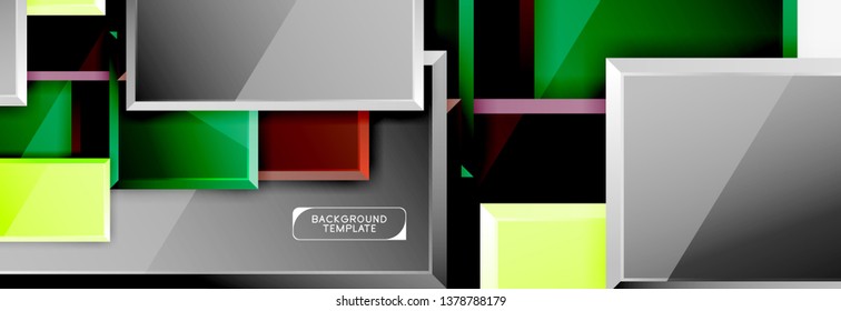 Minimaler quadratischer Banner abstrakter Hintergrund, 3D-moderner Effekt