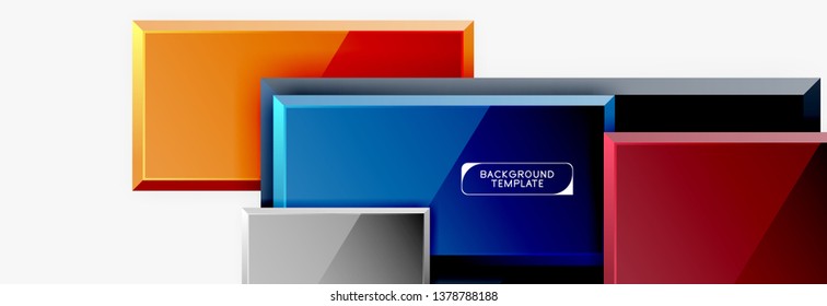 Minimal square banner abstract background, 3d modern effect