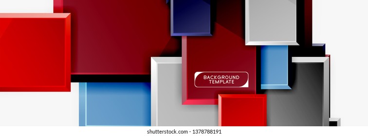Minimal square banner abstract background, 3d modern effect
