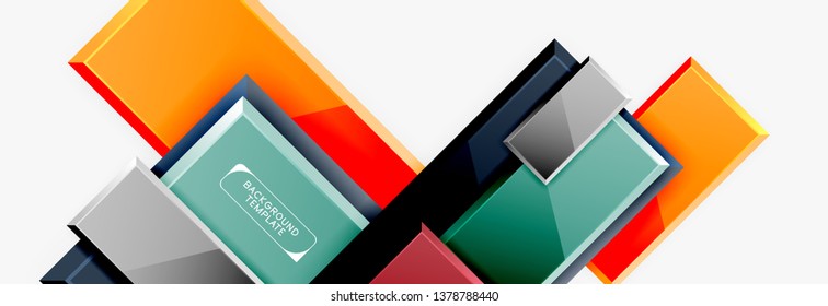Fondo abstracto de banner cuadrado mínimo, efecto moderno 3d