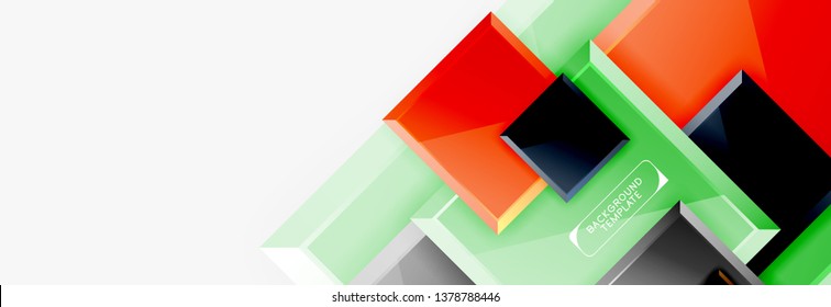 Minimal square banner abstract background, 3d modern effect