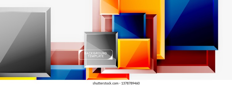 Fondo abstracto de banner cuadrado mínimo, efecto moderno 3d