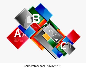 Fondo abstracto de banner cuadrado mínimo, efecto moderno 3d