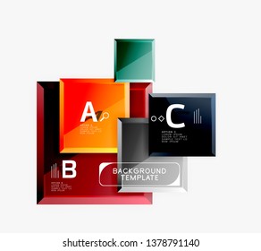 Fondo abstracto de banner cuadrado mínimo, efecto moderno 3d