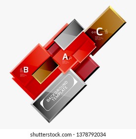 Minimal square banner abstract background, 3d modern effect
