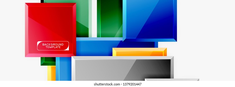 Minimaler quadratischer Banner abstrakter Hintergrund, 3D-moderner Effekt
