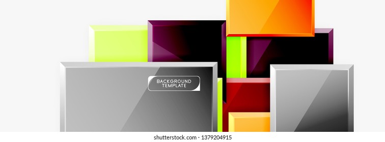 Fondo abstracto de banner cuadrado mínimo, efecto moderno 3d