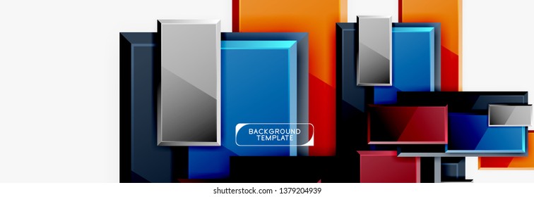 Fondo abstracto de banner cuadrado mínimo, efecto moderno 3d