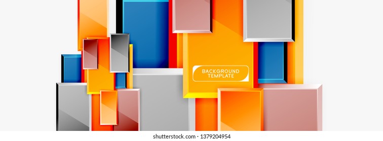 Fondo abstracto de banner cuadrado mínimo, efecto moderno 3d