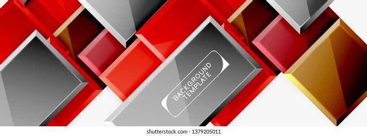 Minimal square banner abstract background, 3d modern effect