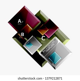 Fondo abstracto de banner cuadrado mínimo, efecto moderno 3d