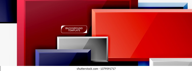 Minimal square banner abstract background, 3d modern effect