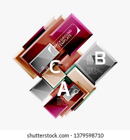 Minimal square banner abstract background, 3d modern effect