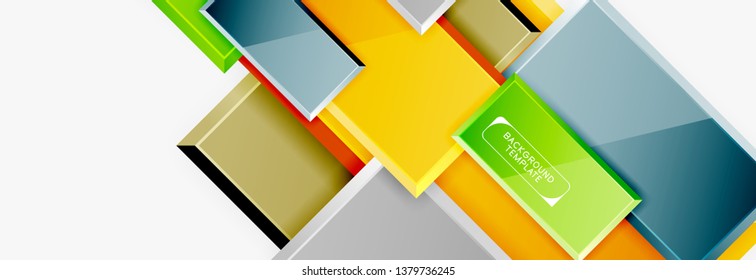 Fondo abstracto de banner cuadrado mínimo, efecto moderno 3d