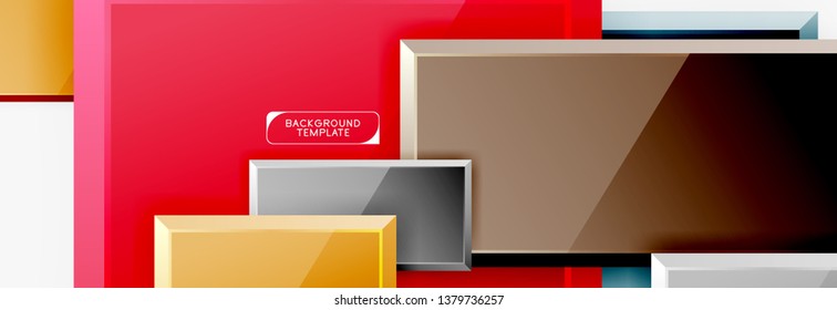 Minimal square banner abstract background, 3d modern effect