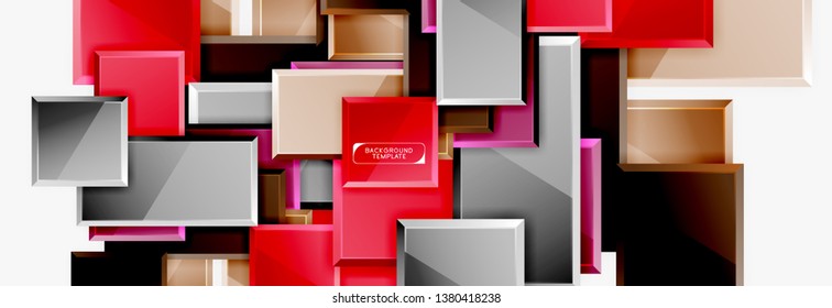 Fondo abstracto de banner cuadrado mínimo, efecto moderno 3d