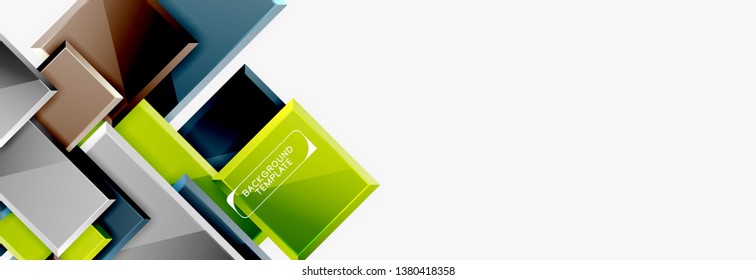 Minimal square banner abstract background, 3d modern effect