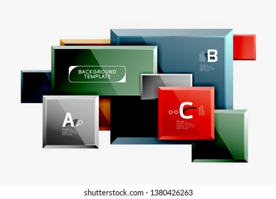 Minimal square banner abstract background, 3d modern effect