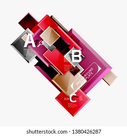 Minimal square banner abstract background, 3d modern effect