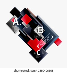 Fondo abstracto de banner cuadrado mínimo, efecto moderno 3d