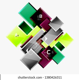 Minimal square banner abstract background, 3d modern effect