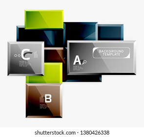 Minimal square banner abstract background, 3d modern effect