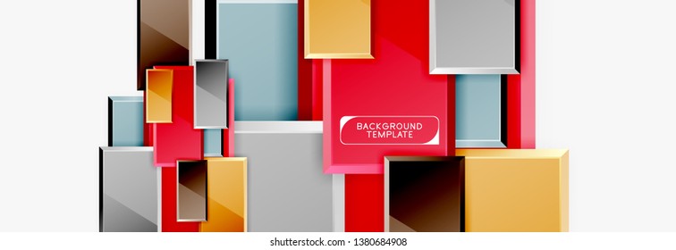 Minimal square banner abstract background, 3d modern effect