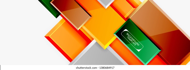 Minimal square banner abstract background, 3d modern effect