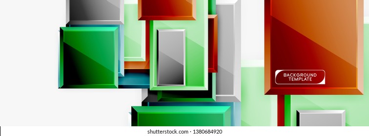 Fondo abstracto de banner cuadrado mínimo, efecto moderno 3d