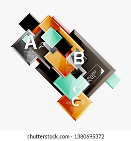 Minimal square banner abstract background, 3d modern effect