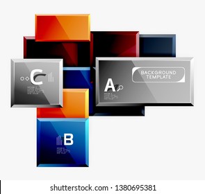 Minimal square banner abstract background, 3d modern effect