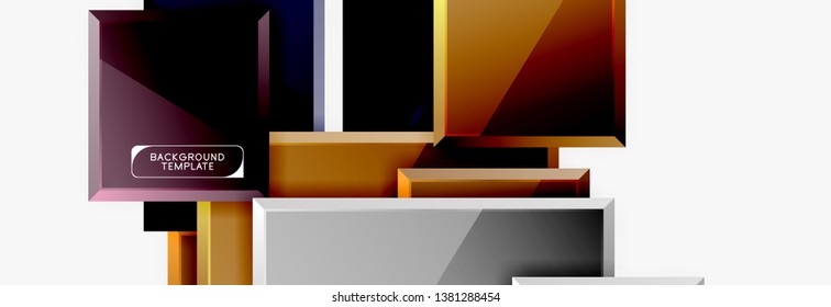 Minimaler quadratischer Banner abstrakter Hintergrund, 3D-moderner Effekt