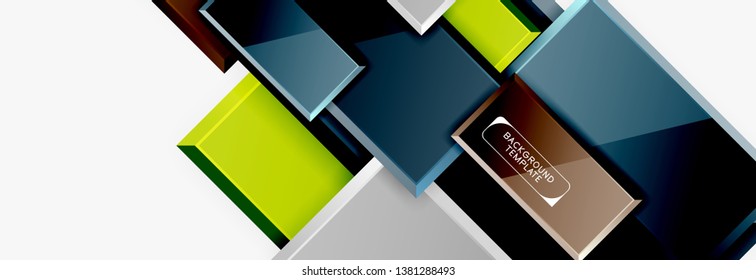 Minimaler quadratischer Banner abstrakter Hintergrund, 3D-moderner Effekt