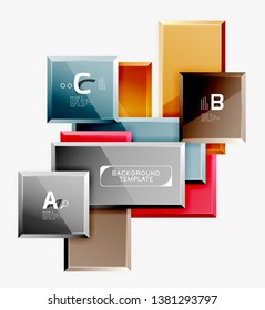 Minimal square banner abstract background, 3d modern effect