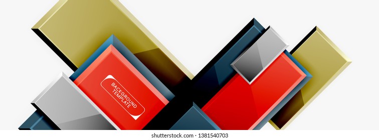 Fondo abstracto de banner cuadrado mínimo, efecto moderno 3d